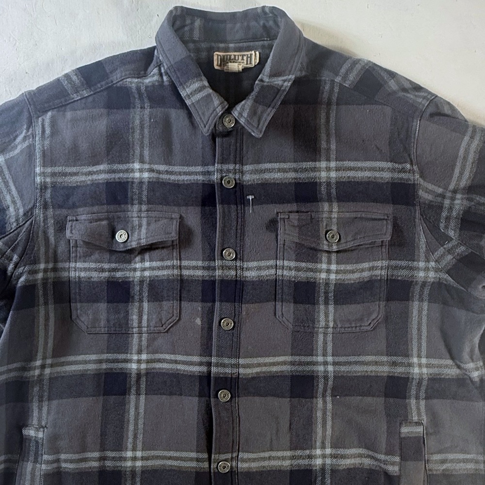 Duluth Trading Co Shirt Jacket Mens 2XL Plaid Lined Flannel‎ Relaxed Fit Shacket
